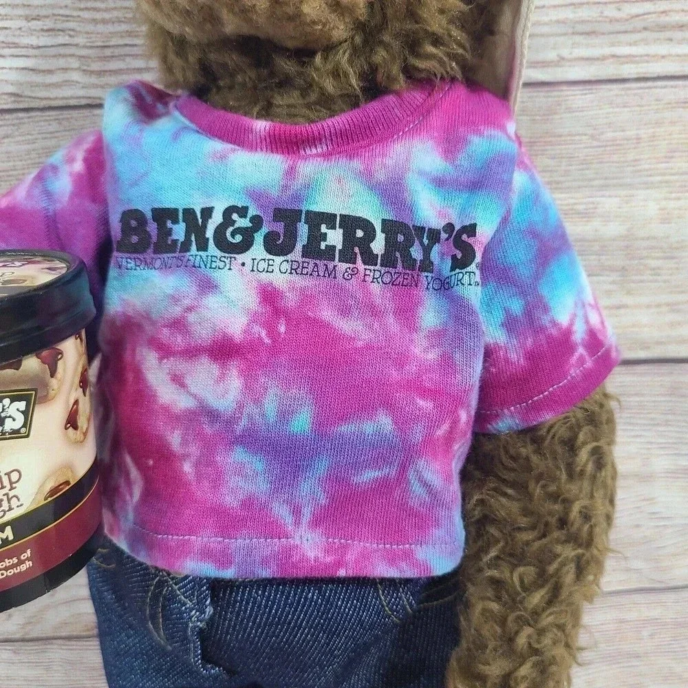 Douglas Ben & Jerrys 1st Edition Collectible Plush Bear Brown Tie Dye Shirt 16